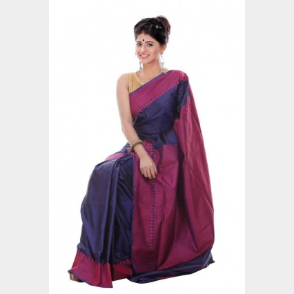 Beautiful color combination of Silk Katan Sharee from Tangail with blouse piece